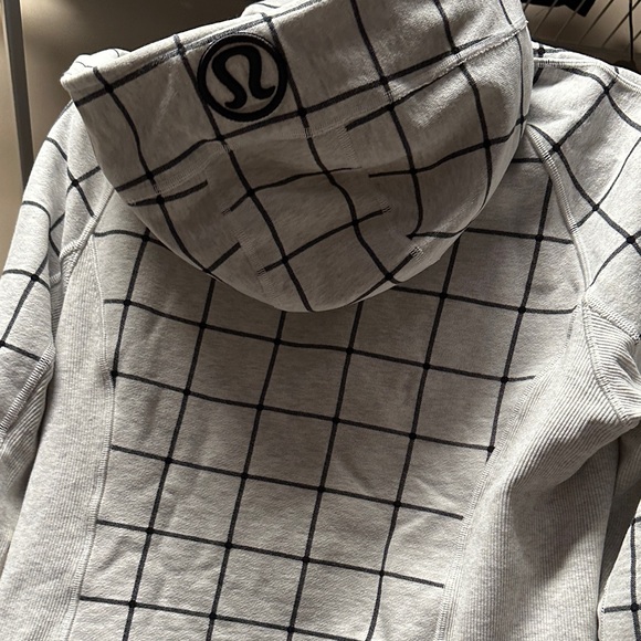 LuluLemon Scuba Gray Checkered Zip-Up Hoodie - Picture 2 of 5